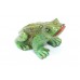 Figurine Handcrafted Natural Green Jade Gem Stone Amphibian Frog Hand Painted F2